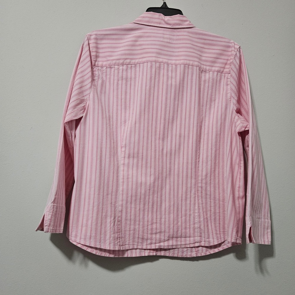 Duck Head Jeans Co Womens Pink Striped Long Sleeve Button Down Shirt Large - Picture 4 of 4